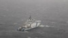 A Finnish Border Guard vessel patrols the waters above the location where an underwater pipeline between Finland and Estonia was damaged.