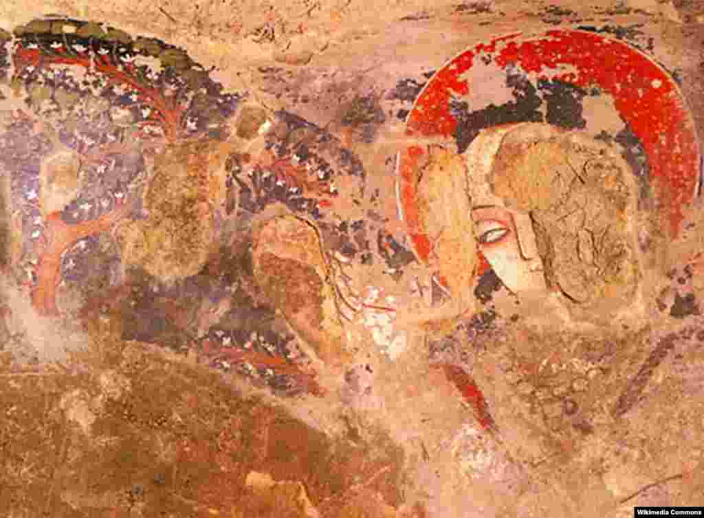 A detail of Buddhist murals in Bamiyan, which date back to around A.D. 650.&nbsp;&nbsp; &ldquo;This is the earliest clear example of oil paintings in the world, although drying oils were already used by ancient Romans and Egyptians, but only as medicines and cosmetics,&rdquo; said Yoko Taniguchi, the leader of the team of scientists.