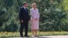 Uzbek President Shavkat Mirziyoev and Tatyana Karimova, the widow of former President Islam Karimov, attend the dedication of his mausoleum in Tashkent on August 31, 2017. It marked Karimova's last public appearance.