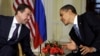 Presidents Dmitry Medvedev (left) and Barack Obama at their initial meeting in London on April 1