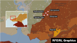 Карта. Район боев в Николаевской области: Любомировка, Терновые Поды, Шмидтово