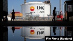 A liquefied-natural-gas storage tank owned by PetroChina in Nantong, China.