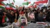 People take part in a rally against the Iranian regime in front of the European Parliament in Strasbourg, France, on January 16.