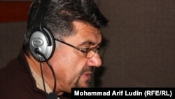 Abdul Razaq Mamoon during a call-in-show in Radio Free Afghanistan's Kabul Bureau on January 15