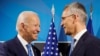 U.S. President Joe Biden (left) attended a meeting in Warsaw with NATO chief Jens Stoltenberg (right) and the heads of Eastern European countries in a bid to shore up support for Kyiv nearly a year after Russia invaded Ukraine. (file photo)