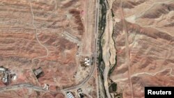 A satellite image of the Parchin military facility.