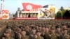 A demonstration in Pyongyang on October 20 celebrates North Korea's nuclear test