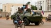 A Russian armored personnel carrier drives on the street in the Central African Republic's capital, Bangui. (file photo)