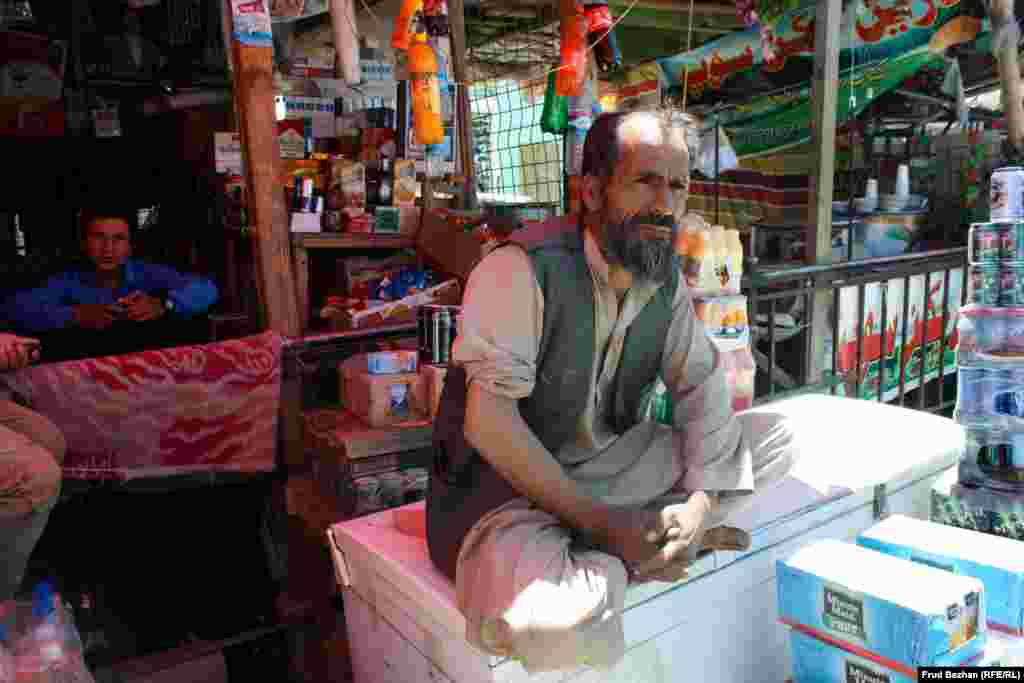 Halim rents out a stall at Bagram Bazaar. He worked at the base for seven years before being fired earlier this year.&nbsp;