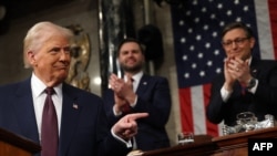 US President Donald Trump delivers an address to a joint session of Congress on March 4.