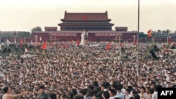 Hundreds of thousands of protesters gathered on Tiananmen Square days before the demonstrations were crushed.