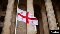 Georgian flags flew at half-staff to mark the anniversary. (file photo)