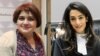 Jailed Azerbaijani journalist Khadija Ismayilova (left) and international rights lawyer Amal Clooney (combined photo) 