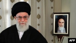 Iranian Supreme Leader Ayatollah Ali Khamenei addresses the nation on the occasion of Norouz in Tehran on March 20.