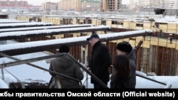 Omsk Governor Aleksandr Burkov inspects the doomed subway project in an undated photo.