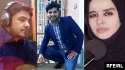 RFE/RL journalists Sabawoon Kakar (left), Abadullah Hananzai (center), and Maharram Durrani were killed in Kabul on April 30, 2018.