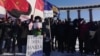 The protest comes amid efforts by Moscow and Tokyo to resolve a decades-long dispute over the islands, known in Russia as the Southern Kuriles and in Japan as the Northern Territories.