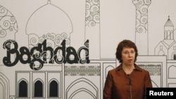 The genuine article, of European Union foreign policy chief Catherine Ashton after the meeting in Baghdad on May 24