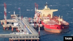 Russia--Oil tanker "Moscow University" at Kozmino Port near the city of Nakhodka in Primorye, 28Dec2009 