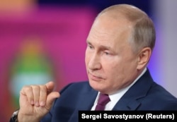 Putin speaks during the Direct Line program on June 30.