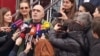 Vazha Gaprindashvili speaks to reporters after his release on December 28.