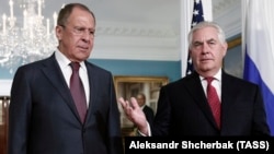 Russian Foreign Minister Sergei Lavrov (left) and U.S. Secretary of State Rex Tillerson (file photo)