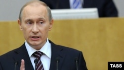 Vladimir Putin addressed the State Duma for the first time as prime minister.