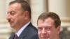 Azerbaijani President Ilham Aliyev (left) and his Russian counterpart Dmitry Medvedev