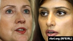 Hillary Clinton (left) met with the Pakistani foreign minister in London.