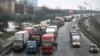 The protests included truck drivers crowding major city thoroughfares by driving at slow speeds in all lanes and then assembling for rallies (file photo from similar protests in December 2015).