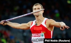 Andrey Krauchanka competes at the European Athletics Championships in Zurich in 2014.