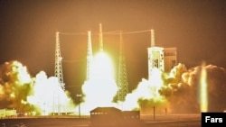 An image released by Iranian news agencies shows Iran's first satellite launch, which ended in failure.